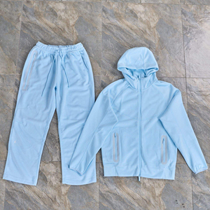 Nouvel ensemble de survêtement décontracté pour homme en polaire technique microfibre, style uni, avec capuche, poches zippées, veste et pantalon de jogging pour l'hiver - Product Image 4