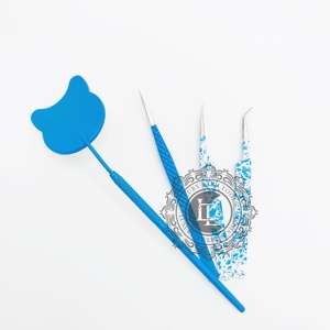 Pinzas de extensión de pestañas de punto plateado personalizables de alta calidad Recubrimiento de polvo profesional hecho a mano con etiqueta personalizada - Product Image 4