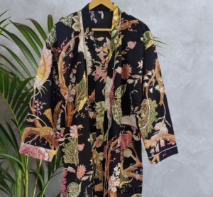 ชุดคลุมกิโมโนผู้หญิง คลาสสิก ความยาวระดับเข่า ผ้าฝ้ายนุ่ม แขนยาว ชุดคลุม ODM - Product Image 2