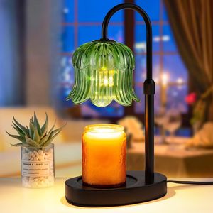 Lampe chauffe-cire en forme de fleur avec minuterie, lumière à intensité variable et sans flamme, brûleur de bougies tulipe, diffuseur de parfum sans flamme - Product Image 6