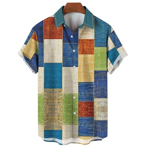 Nueva camisa formal personalizada para hombre con estampado a cuadros Camiseta corta informal Camisas para hombre - Product Image 1