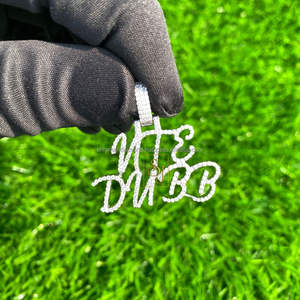 Trendy 10K <b>Solid</b> White <b>Gold</b> Rhodium Plated Custom Iced Cursive <b>Initial</b> Name <b>Necklace</b> Moissanite Pendant Charm Fine Jewelry Gifts - Product Image 5