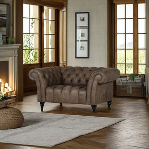 Canapé moderne en cuir véritable, une place, taille King Size, durable, avec structure en bois massif, pour l'extérieur, idéal pour les hôtels, les cours et les salons. - Product Image 1