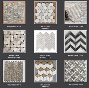 Carrelage en mosaïque de parquet céramique durable pour la décoration murale de salle de bain, carrelage mural intérieur imperméable, fournisseur en gros - Product Image 6