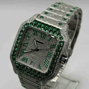 Montre de luxe au design diamanté, mouvement mécanique automatique avec bracelet en acier inoxydable, idéale pour le bureau, disponible pour les commandes en gros - Product Image 1