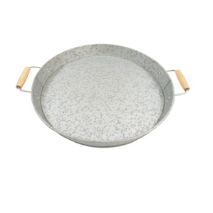 Top Selling Galvanized Metal <b>Nesting</b> Serving Trays With Golden Brass Handles Farmhouse Decorative Trays Home Decor - Product Image 6