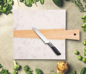 Planche à découper élégante en marbre blanc avec coupe de Fruits et légumes en bois pour la maison, le Restaurant, l'hôtel, les Gadgets de cuisine fabriqués en inde - Product Image 1