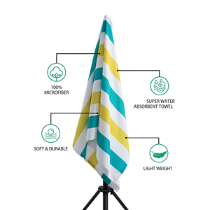 High Quality Young Fashion Luxury Plaid Printed Microfiber Beach Towel <b>Thick</b> Cotton Soft Bath Towel Eco-Friendly and Quick Dry - Product Image 5