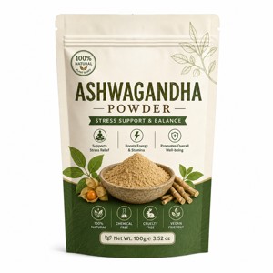 Poudre de racine d'Ashwagandha en marque blanche OEM 100g 100% pure Withania Somnifera pour l'énergie et le bien-être quotidien - Product Image 1