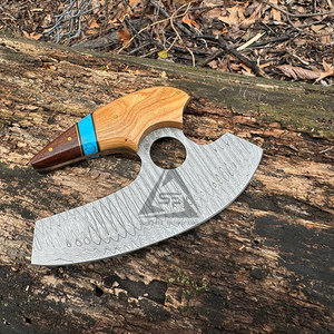 Hache à pizza DIY en gros avec manche en bois et lame en acier inoxydable - Vente directe d'usine sous marque privée - Product Image 3