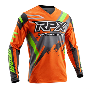 Jersey de Motocross de Manga Larga para Hombre, Estampado por Sublimación en Naranja y Azul, Secado Rápido, Ropa de Carreras de Motocicleta, Talla Adulto - Product Image 1
