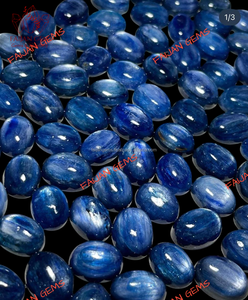 FAIJAN GEMS Gemas de Cianita Azul Natural Real, Certificadas por IGI, Calidad AAA, Corte Brillante, Cabujón, Tamaño Personalizable - Product Image 2