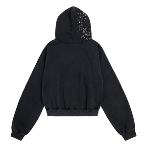 เสื้อฮู้ดดี้ผู้ชายแบบสั่งทำขายส่ง ประดับเพชรเทียม สำหรับฤดูหนาว ผ้าฝ้าย 100% ทรงโอเวอร์ไซส์ เป็นมิตรต่อสิ่งแวดล้อม สวมใส่สบาย - Product Image 5