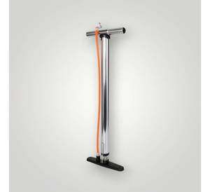 Pompe à air manuelle pour vélo, corps en acier chromé robuste, pompe à air manuelle en acier inoxydable pour vélo de piste avec poignée ergonomique - Product Image 1