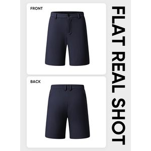 Pantalones Cortos de Vestir Casuales para Hombre, Personalizados, Elásticos, de Secado Rápido, con Frente Plano, Ligeros, con Bolsillo, Ropa de Golf Híbrida - Product Image 6