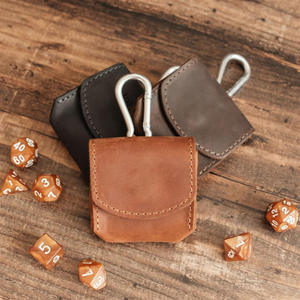 Custom Leather Drawstring Dice Bag Portable Dice Tray <b>Games</b> DND Dice Storage Bags Pouch - Product Image 3