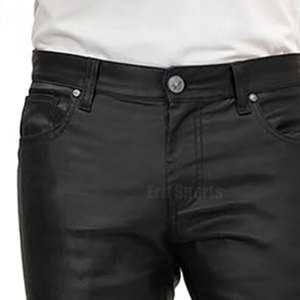 Pantalones de Cuero Ligeros Más Vendidos para Hombre, Uso Casual, Calidad Premium, Transpirables, Corte Recto, Cintura Media, Cierre de Botones - Product Image 3