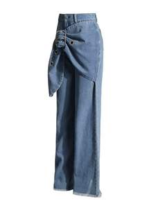 Mejor Precio, Alta Calidad, Pantalones Cargo de Mezclilla de Peso Medio, Estilo Vintage, Ecológicos, Transpirables, Casuales, para Mujer, Tallas Grandes - Product Image 2