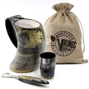 Durable Design Modern Antique Imitation Viking Horn Mug Tankard Eco-Friendly Waterproof Natural Shape Polished Customizable - Product Image 5