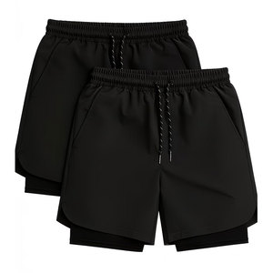 Nueva Llegada, Conjunto de 2 Piezas, Pantalones Cortos Deportivos 2 en 1 para Hombre, con Múltiples Bolsillos, de Secado Rápido, para Deportes y Fitness - Product Image 1