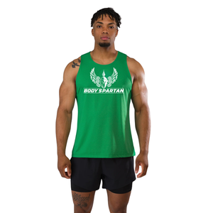 Men's <b>Green</b> Mesh Tank <b>Top</b> Breathable Sleeveless Athletic <b>Vest</b> Gym Workout Training Summer Fitness Wear - Product Image 1