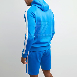 Conjunto de Sudadera con Capucha y Pantalones Cortos Ligeros de Dos Piezas, Color Sólido, 2026, para Hombre, Venta Caliente - Product Image 3