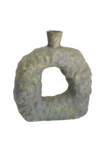 Modern Abstract Metal Flower <b>Vase</b> - Sculptural Hollow Donut <b>Vase</b> for Home Decor, Table Centerpiece, Minimalist Interior Style - Product Image 1
