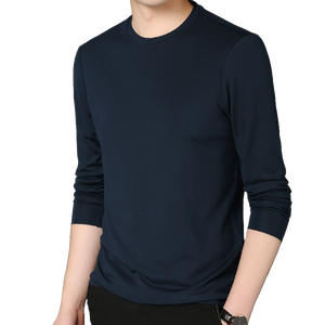 <b>Men's</b> Silk-<b>Cool</b> Long Sleeve <b>Shirt</b> - Breathable & Quick-Dry Round Neck Tee for All Seasons - Product Image 3