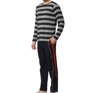 Pyjamas de sport d'hiver pour hommes, en mélange de coton, chauds et confortables, vêtements de nuit actifs, fabricant de marques privées - Product Image 3