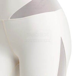 High Waist Full Length Seamless Yoga <b>Leggings</b> Solid <b>White</b> Spandex Nylon <b>Women's</b> Pants - Product Image 3