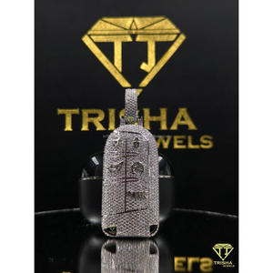 Colgante para Llaves de Coche Estilo Hip Hop para Hombre, Plata de Ley 925 con Moissanita Certificada GIA, Joyería de Lujo Brillante, Trisha Jewels - Product Image 3