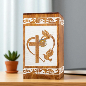 AYAANS Rosewood wooden Hand Carved Wooden Hot Selling cremation Urn <b>Box</b> for Adult Ashes Wholesale Cremation Urns (6X6X11)IN - Product Image 5