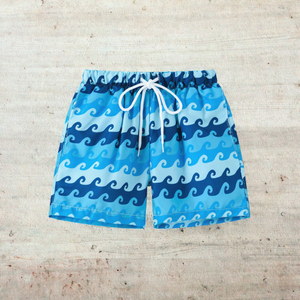 Short de bain décontracté à logo frontal, 100% coton, avec cordon de serrage, séchage rapide, léger, pour la plage et la natation - Product Image 2