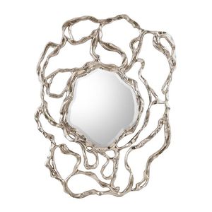 Handmade Irregular Metal Aluminum cast Black Wall Mirror Industrial Framed Decorative Mirror - Product Image 3