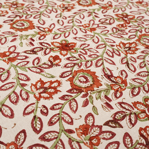 Mantel de mesa naranja con estampado de bloques, hecho a mano en algodón, para mesa de comedor, fabricante mayorista de la India. - Product Image 4