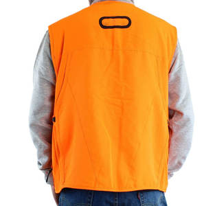 Gilet de chasse orange pour homme, sans manches, multi-poches, respirant, en polyester, pour l'automne - Product Image 2