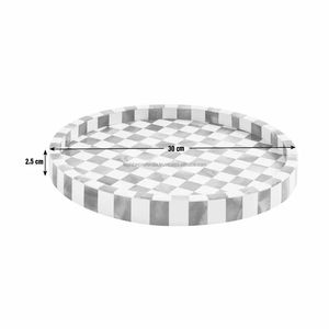 ROOGO Modern Design Resin Craft Tray Checkerboard Pattern Waterproof Eco-Friendly Lightweight for LivingRoom Tabletop Decoration - Product Image 5