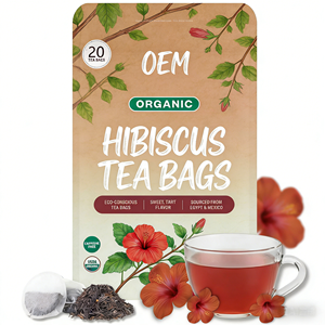 Té de Hibisco Orgánico OEM, 20 Bolsitas, Sin Cafeína, Antioxidante Natural, Apoyo para el Bienestar y la Digestión - Product Image 1