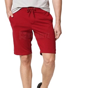 Shorts de sport décontractés d'été pour hommes en coton uni, molleton personnalisable, style streetwear, vente en gros, teinture unie pour la course et la gym - Product Image 4