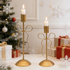 2 ensembles de chandeliers dorés avec nœuds, faits à la main, écologiques, pour mariages, décoration de la maison, anniversaires - Product Image 6