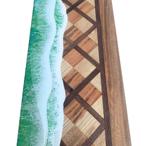 Elegante Juego de Posavasos de Resina y Madera, Posavasos de Resina Epoxi Personalizados, Posavasos de Lujo con Diseño Azul, Productos en Tendencia 2026 - Product Image 2