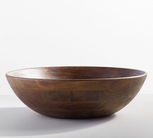 Bol en bois artisanal, rustique, écologique et biodégradable, élégant, pour servir des salades, des pâtes, des fruits, comme centre de table décoratif pour la cuisine - Product Image 6
