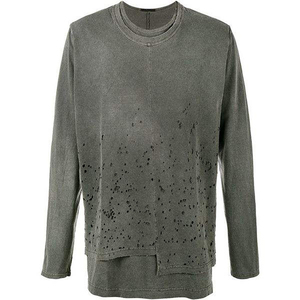 Camiseta de Hombre de Lujo con Efecto Desgastado, 100% Algodón, de Alta Calidad, Lisa, con Logo Vintage Personalizado, Lavado Ácido, Oversize - Product Image 2