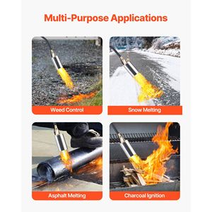 Torcia a Propano ad Alta Potenza 1.800.000 BTU per Bruciare Erbacce, Resistente con Tubo da 3 Metri, Fiamma Turbo Regolabile a Tre Punte, Diserbatrice Manuale - Product Image 6