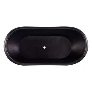 Vintage Style Copper Double-Slipper Bathtub with Pedestal Base Antique Black Freestanding Tub for Modern and Classic Interiors - Product Image 3