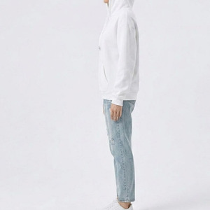 เสื้อฮู้ดโอเวอร์ไซส์สีขาวสำหรับผู้หญิง ผ้าฟลีซพรีเมียม สไตล์มินิมอล เสื้อสวมหัวแบบหนา สตรีทแวร์ลำลอง เสื้อผ้าเปล่าไม่มีลาย - Product Image 2