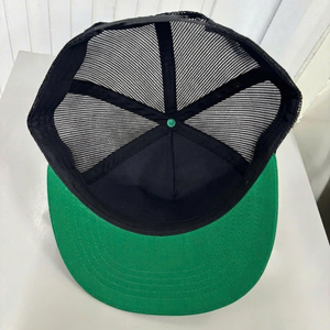 OEM Custom Logo Trucker Cap 3D Puff Embroidery Green Mesh Back <b>Flat</b> Brim Snapback <b>Hat</b> for Outdoor Hunting Wholesale OEM - Product Image 4