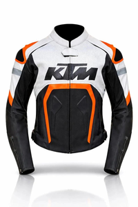 Blouson de moto en cuir de vachette véritable pour homme/Chaqueta avec protection CE niveau 2 et bosse de protection - Product Image 1