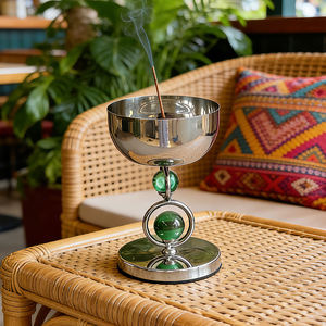 Candelabro Moderno de Metal con Acento de Piedra Verde, Portavelas Decorativo de Lujo, Decoración para Mesa, Regalo para el Hogar - Product Image 6