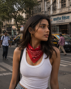 Bandana en coton rouge audacieux pour hommes et femmes, foulard unisexe à motif Paisley pour le streetwear quotidien, les voyages, les festivals et les usages quotidiens ! - Product Image 3